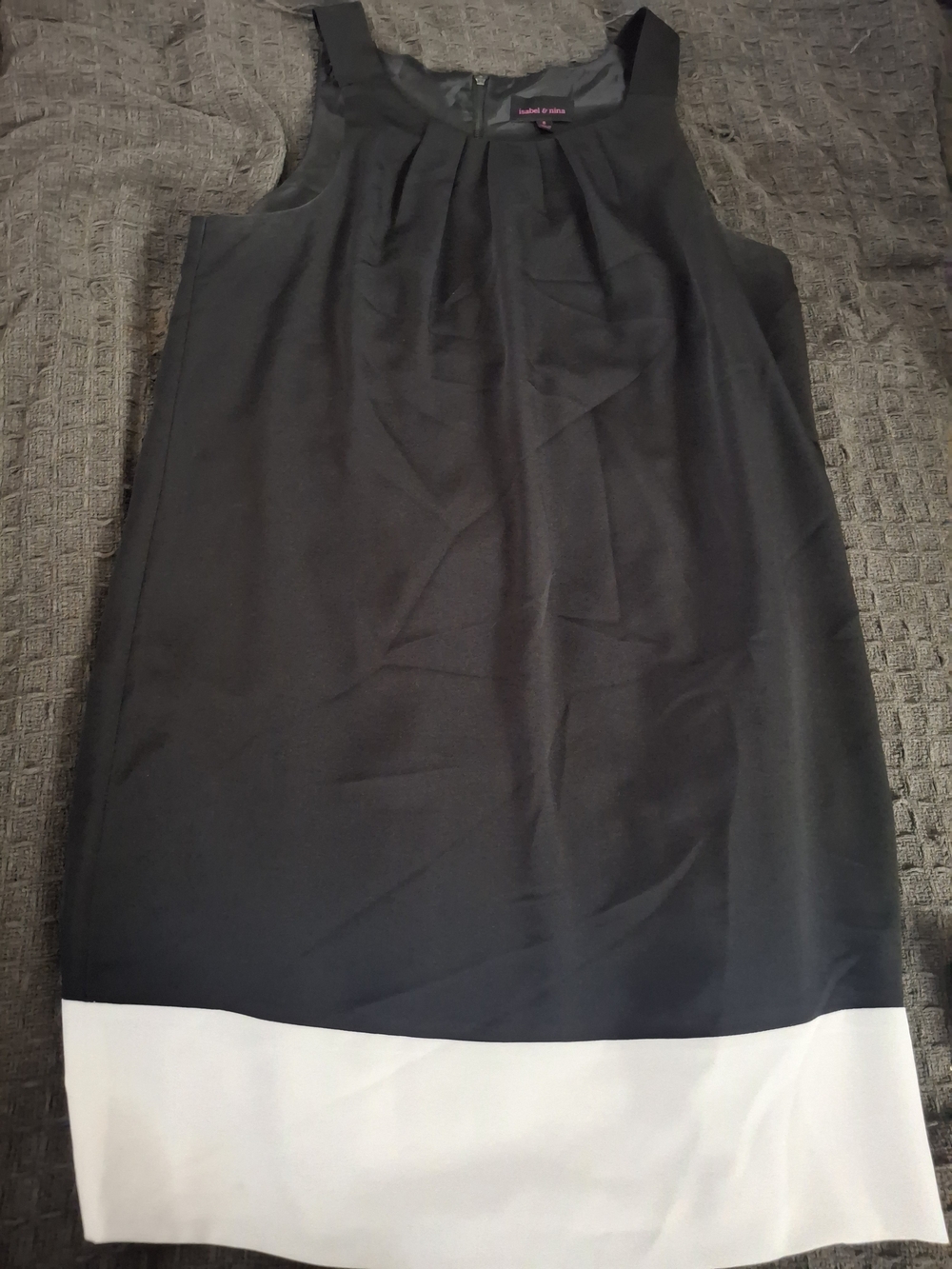 Sleeveless Black and White Colorblock Mini Dress by Isabel & Nina